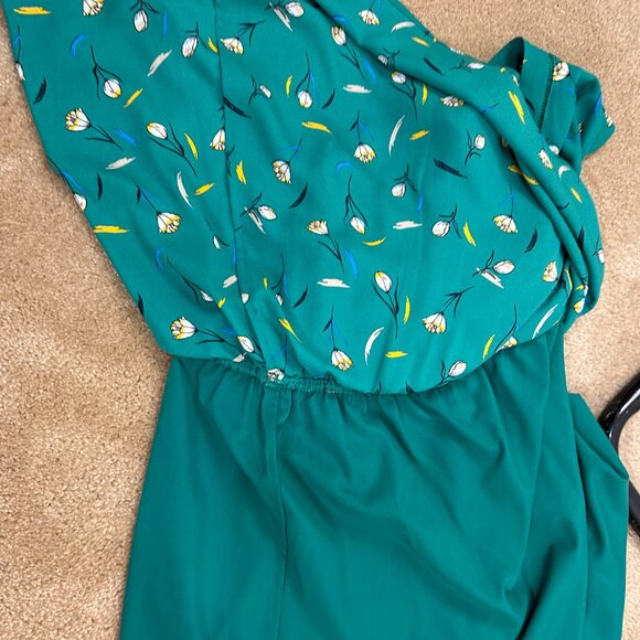 41 Hawthorn Stitch Fix Dress Womens Petite XL Green Floral Midnight Scallop NWT - Picture 8 of 8